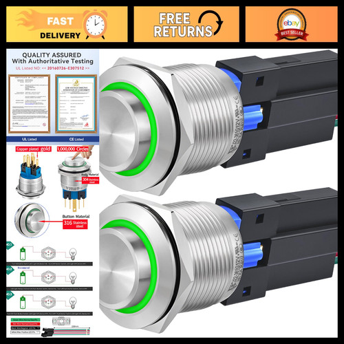 Waterproof 22mm push - 22mm, button