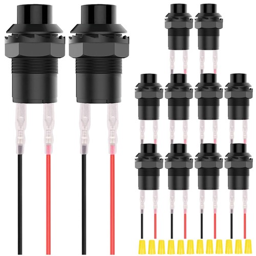 12pcs 12mm black - black, round