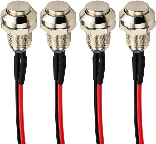 8mm metal momentary push - 4x,