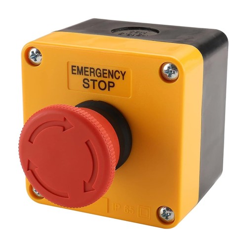 Red emergency stop switch - stop,