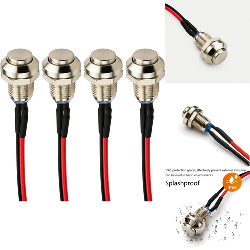 8mm metal momentary push - 4x,