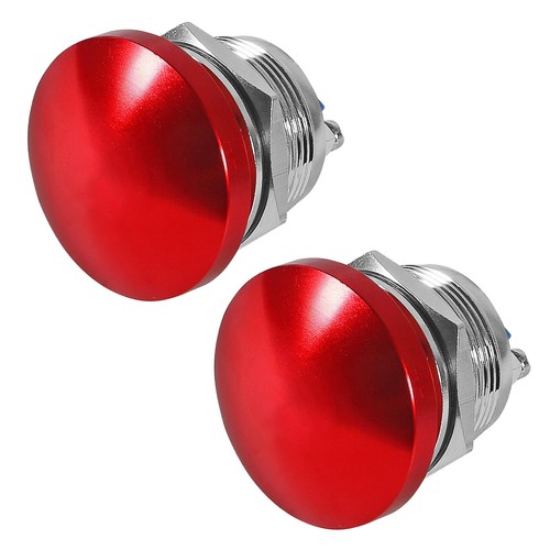 2pcs 22mm red mushroom - red,