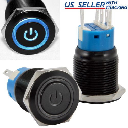 19mm 12v latching - push, button