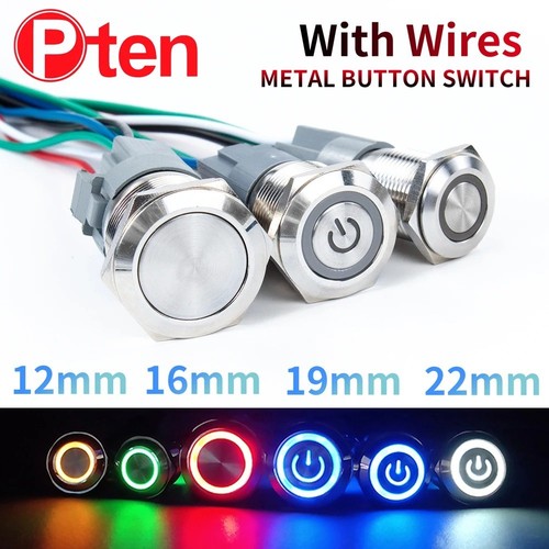 16mm 12v led off waterproof - 12v, on