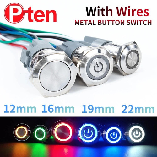22mm metal led push - metal,