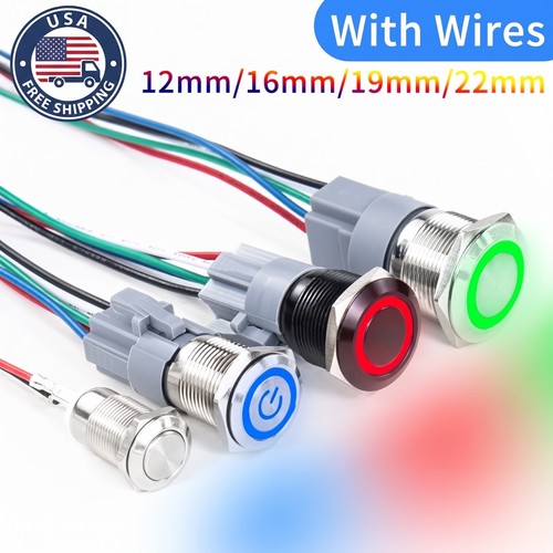 16mm 12v led - on, waterproof