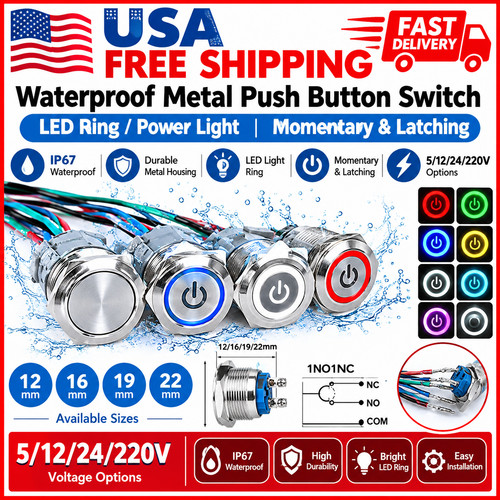 16mm 12v led off waterproof - 12v,