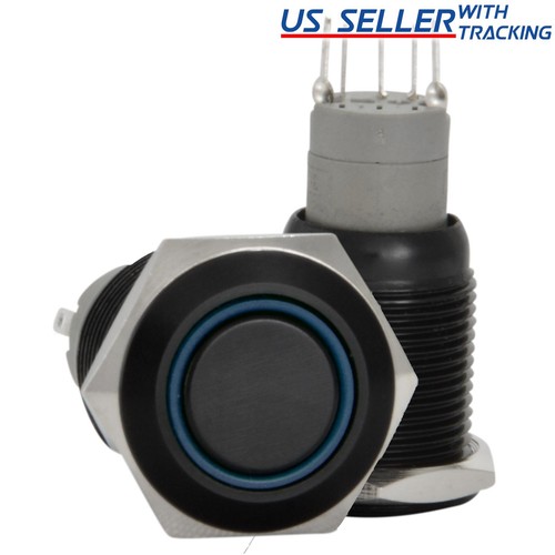 16mm 12v led - momentary, push