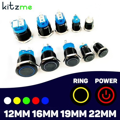 Metal black push - metal, switch
